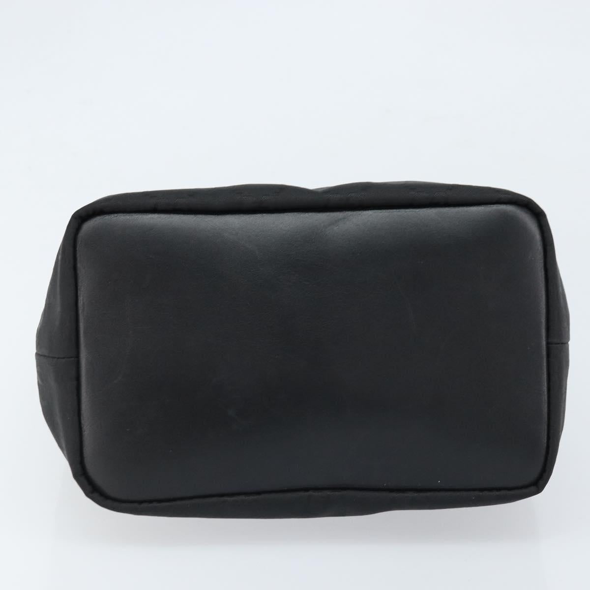 GUCCI GG Canvas Bamboo Shoulder Bag Nylon Black Silver 000 0531 Auth 172773