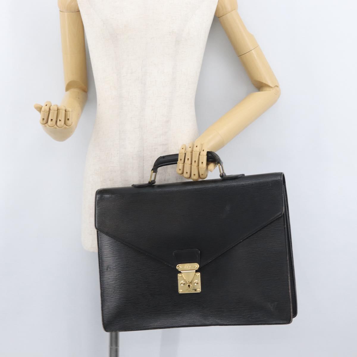 LOUIS VUITTON Epi Serviette Conseiller Briefcase Black M54422 LV Auth 172775