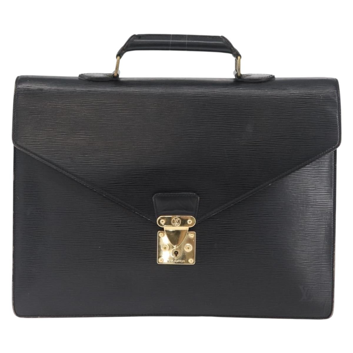 LOUIS VUITTON Epi Serviette Conseiller Briefcase Black M54422 LV Auth 172775