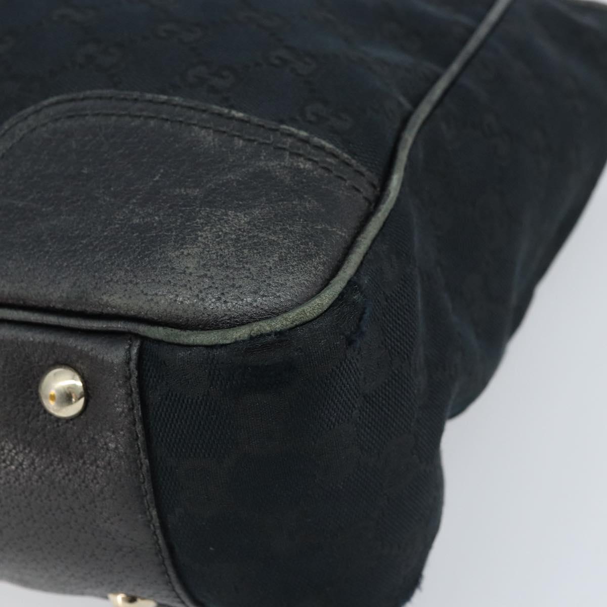 GUCCI GG Canvas Web Sherry Line Tote Bag Black Gold 163805 Auth 172780