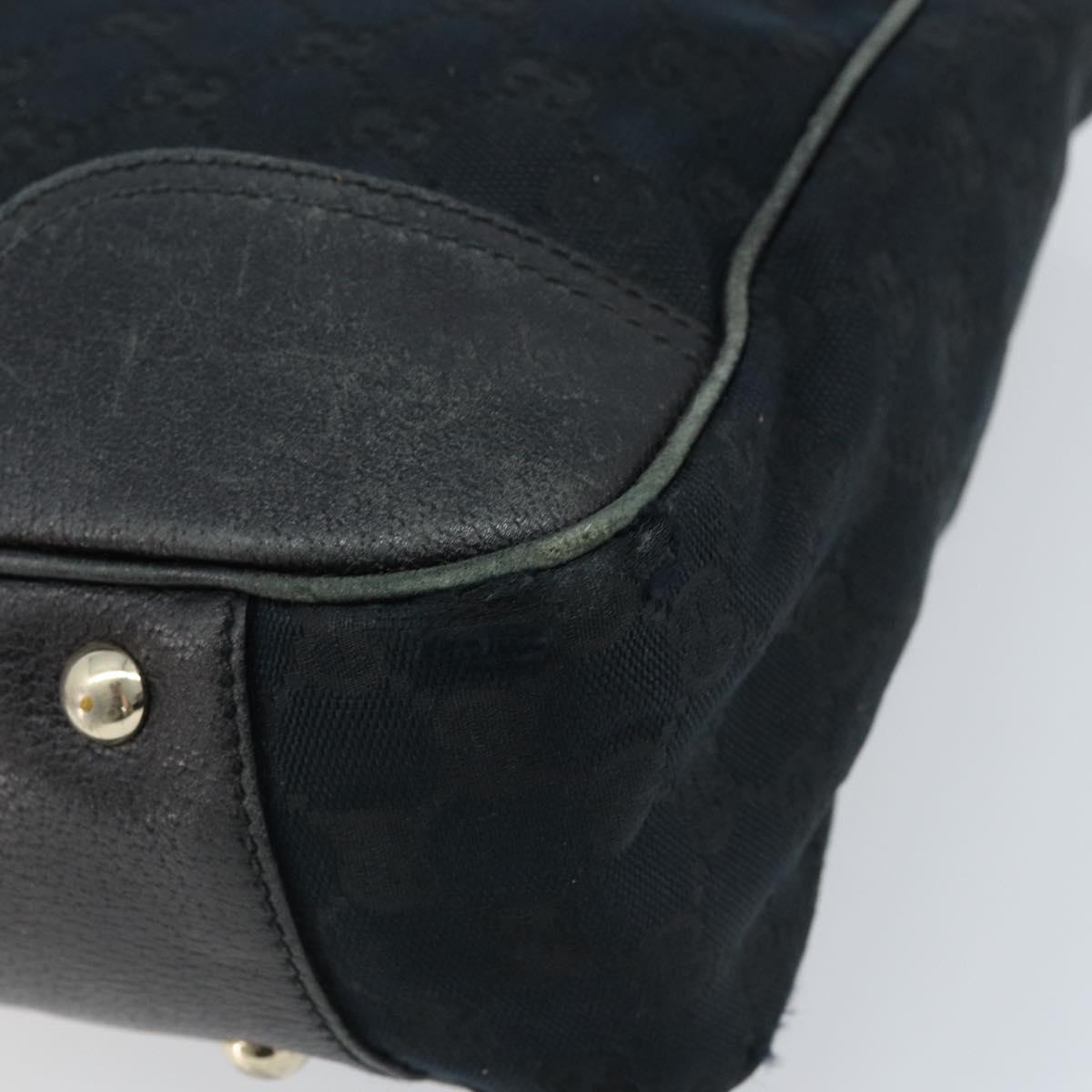 GUCCI GG Canvas Web Sherry Line Tote Bag Black Gold 163805 Auth 172780