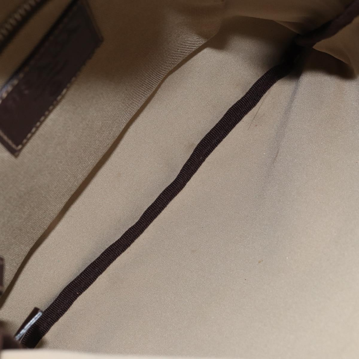 PRADA Shoulder Bag Canvas Beige Silver Auth 172784