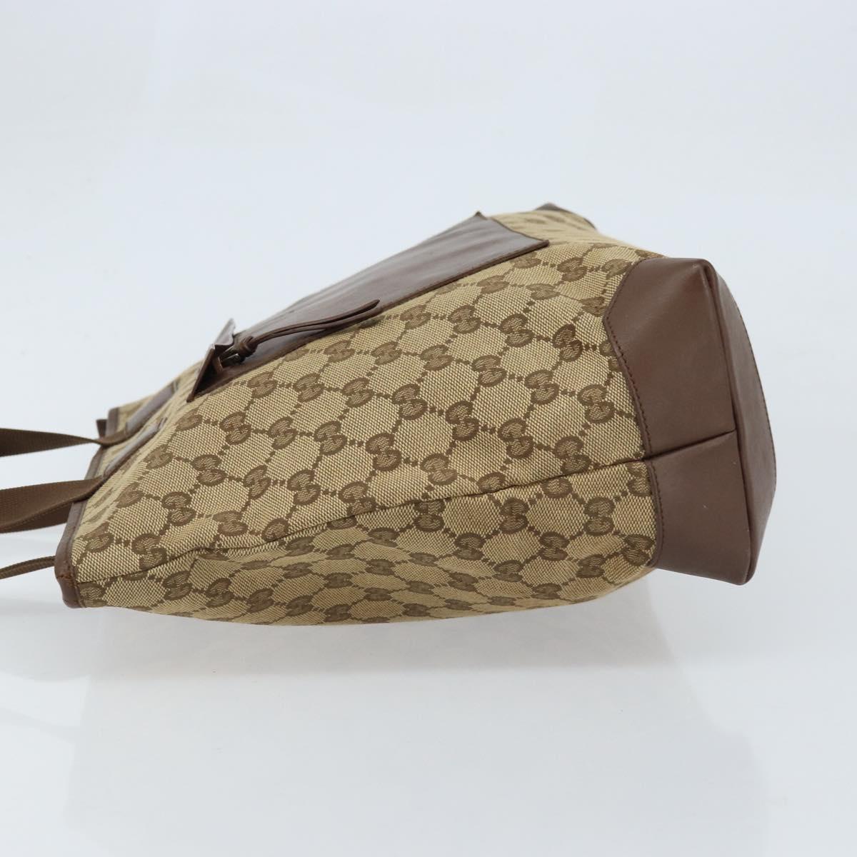 GUCCI GG Canvas Tote Bag Beige Silver 019 0426 3444 Auth 172788