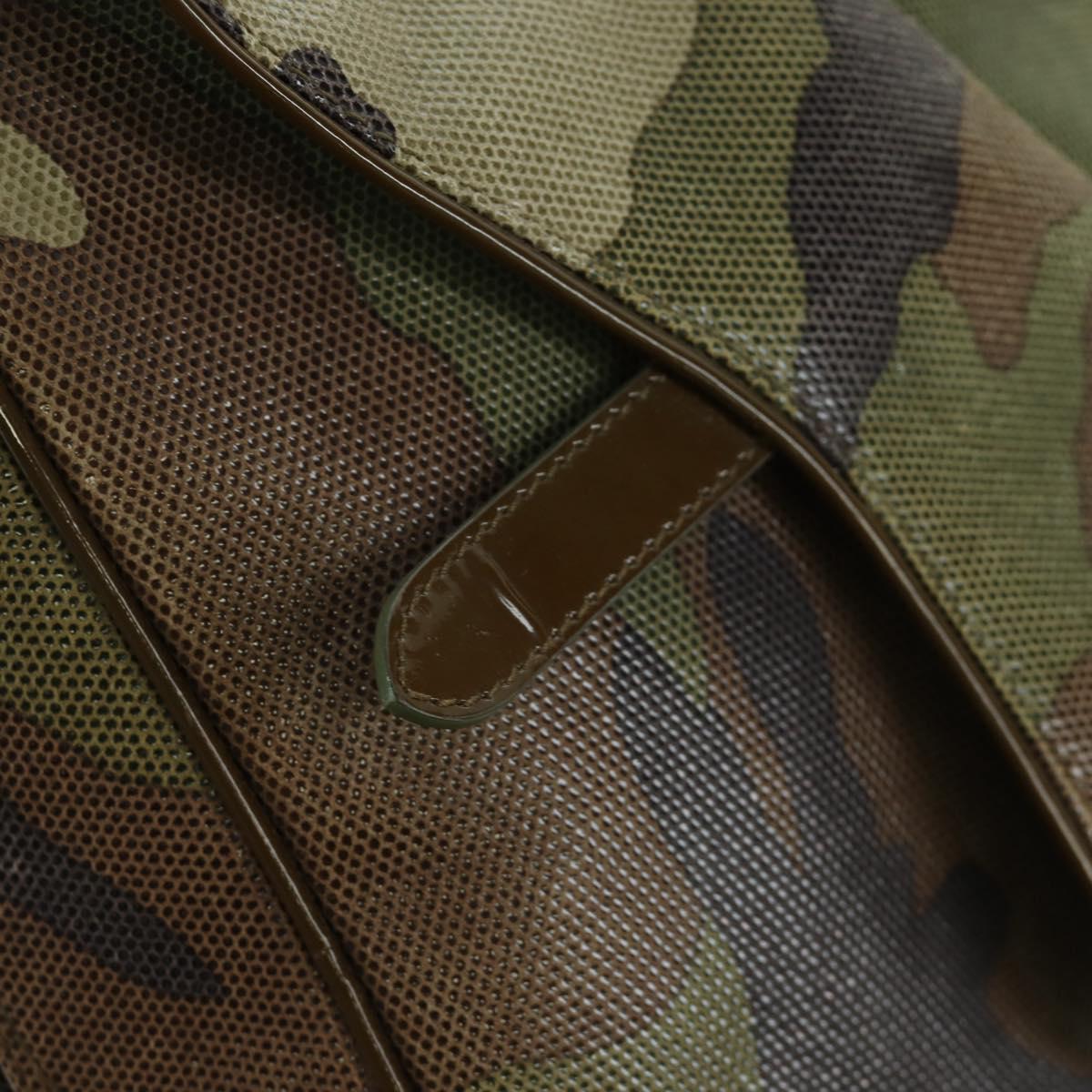 Christian Dior Double Saddle Camouflage Bag Leather Green Gold Auth 172789SAV