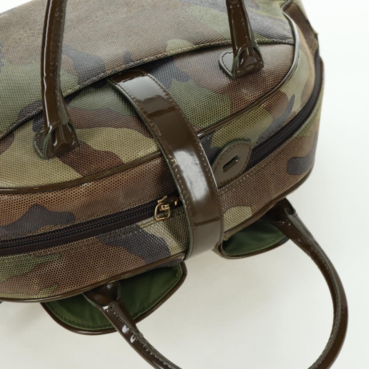 Christian Dior Double Saddle Camouflage Bag Leather Green Gold Auth 172789SAV