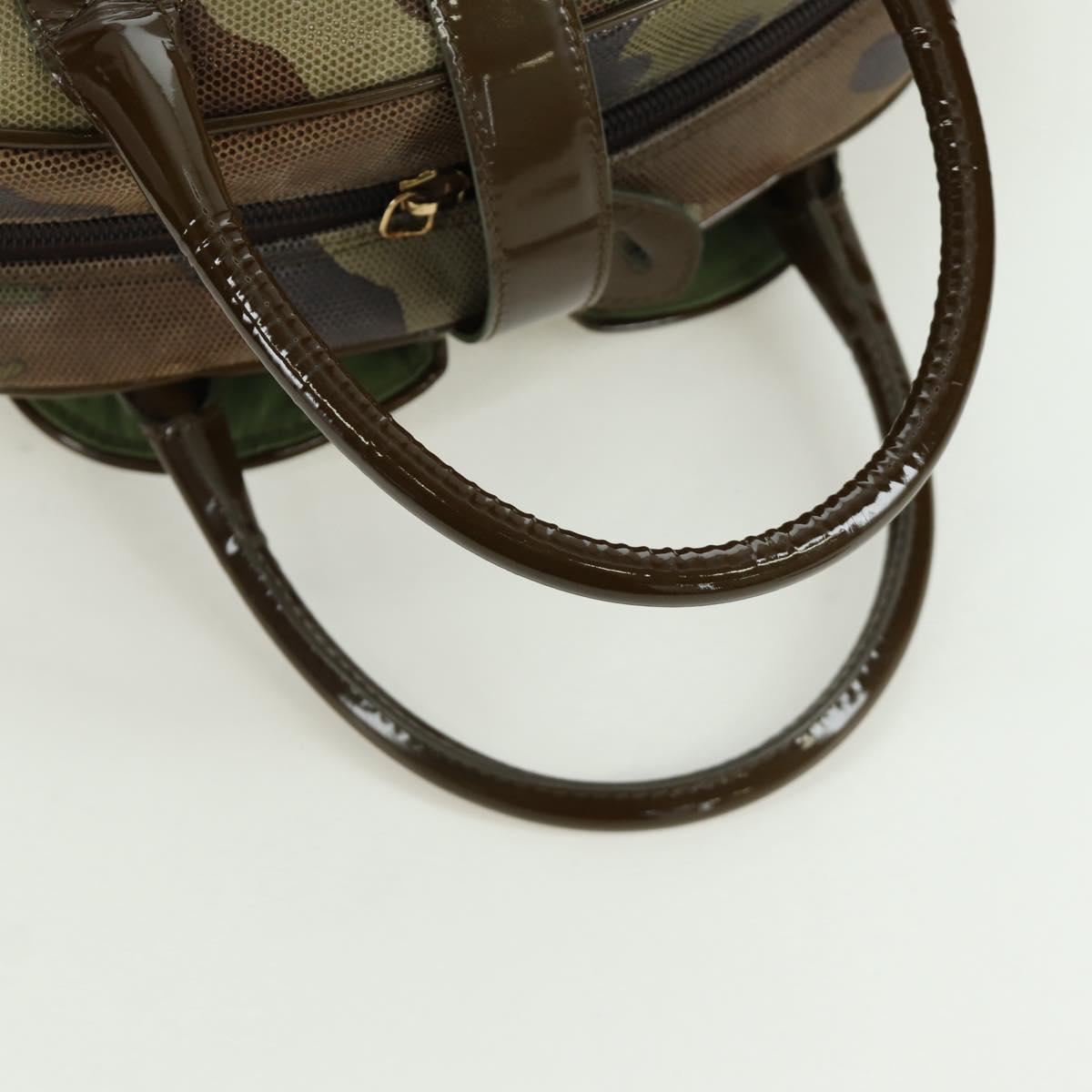 Christian Dior Double Saddle Camouflage Bag Leather Green Gold Auth 172789SAV