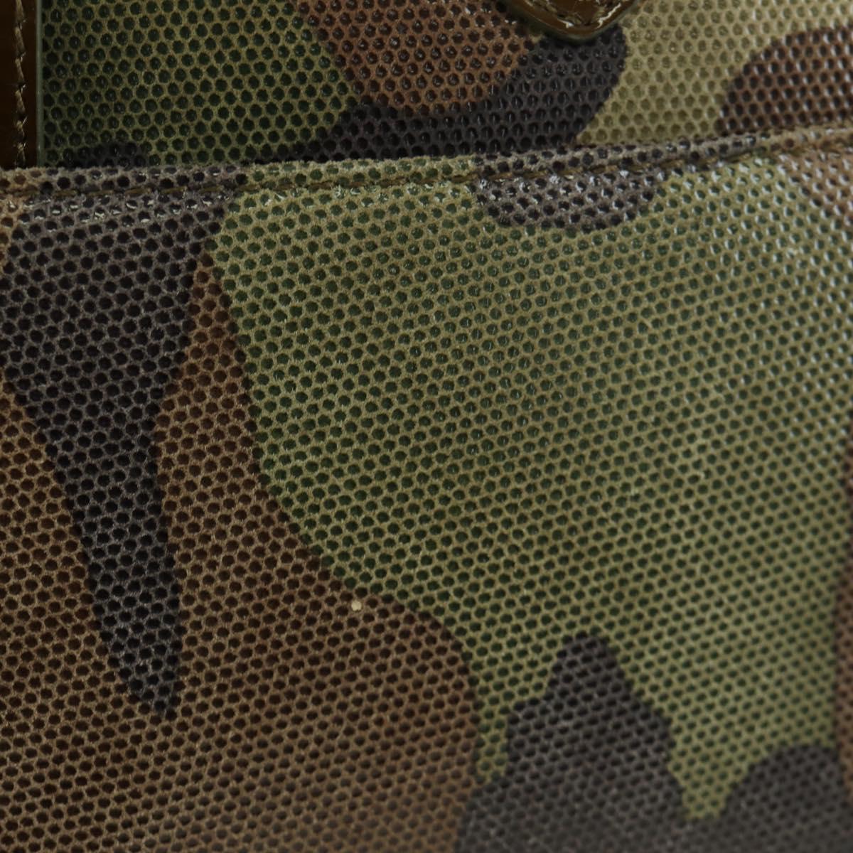 Christian Dior Double Saddle Camouflage Bag Leather Green Gold Auth 172789SAV