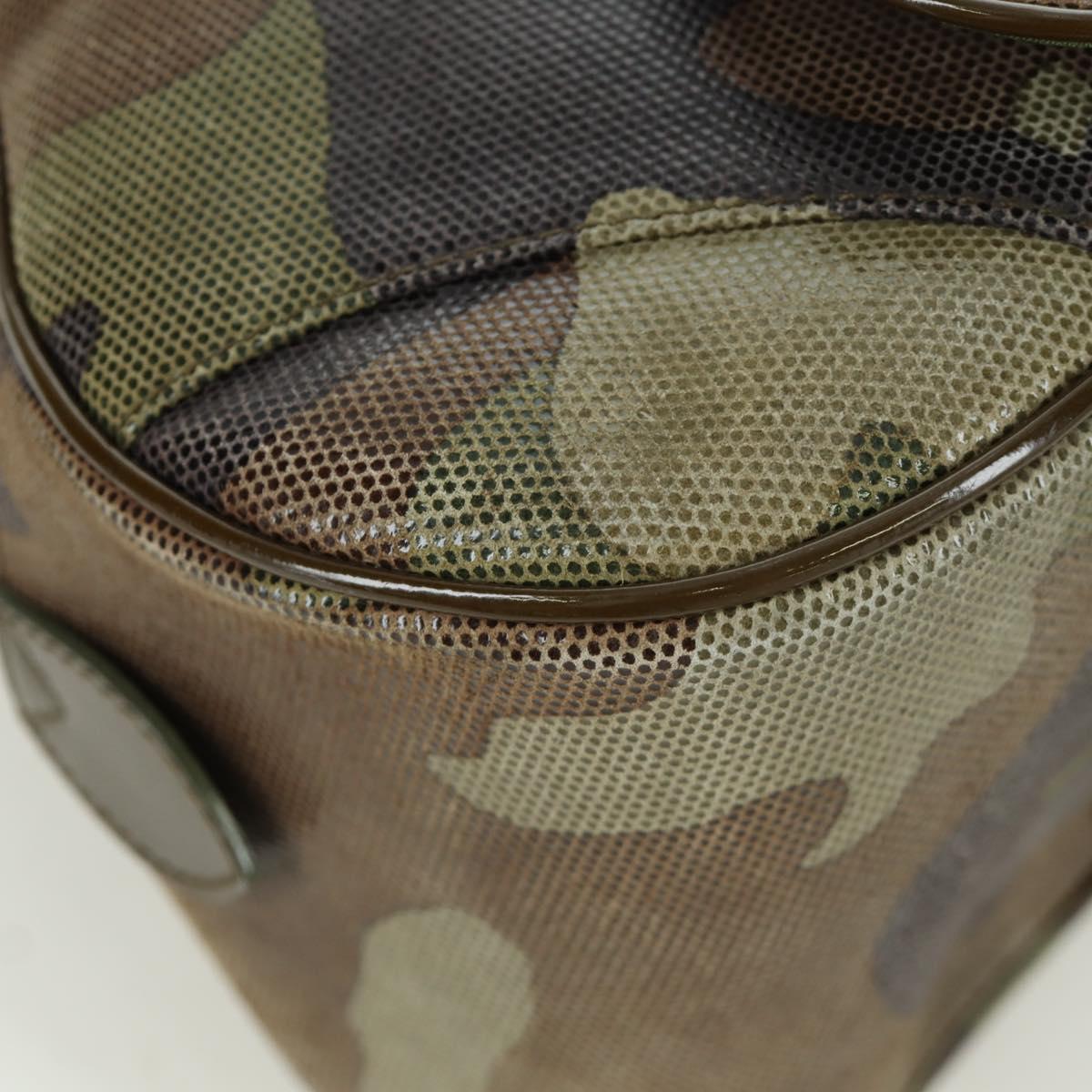 Christian Dior Double Saddle Camouflage Bag Leather Green Gold Auth 172789SAV