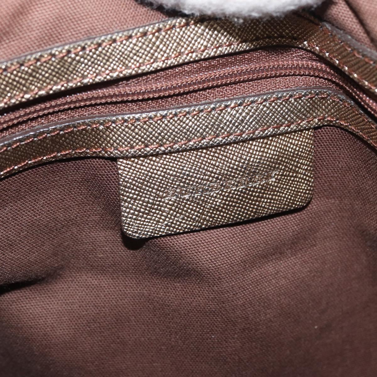 BURBERRY Nova Check Shoulder Bag Canvas Beige Silver Auth 172803
