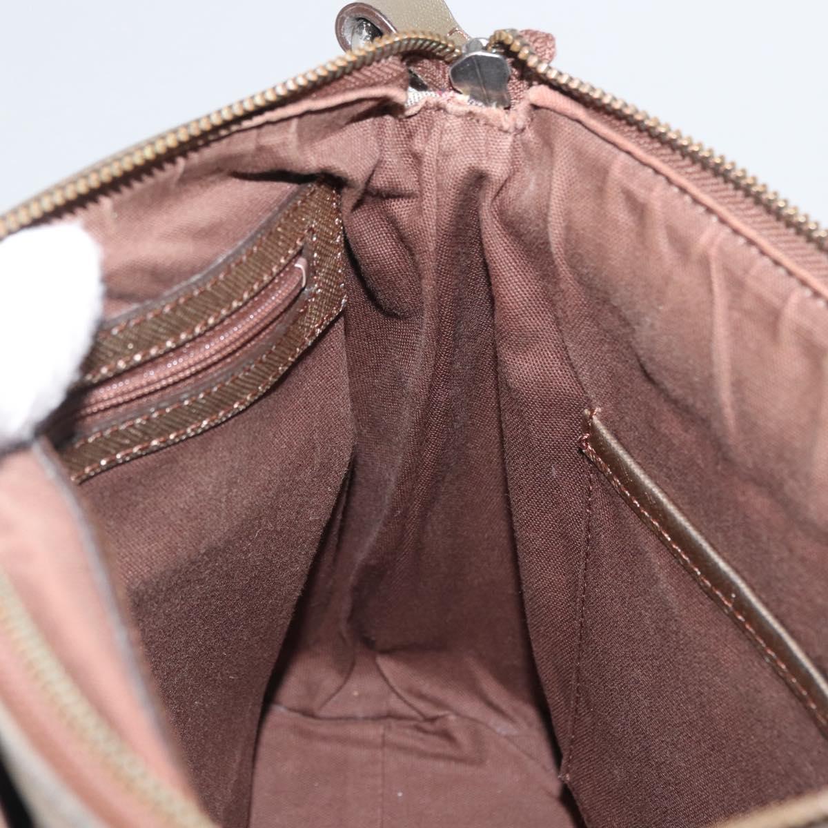 BURBERRY Nova Check Shoulder Bag Canvas Beige Silver Auth 172803