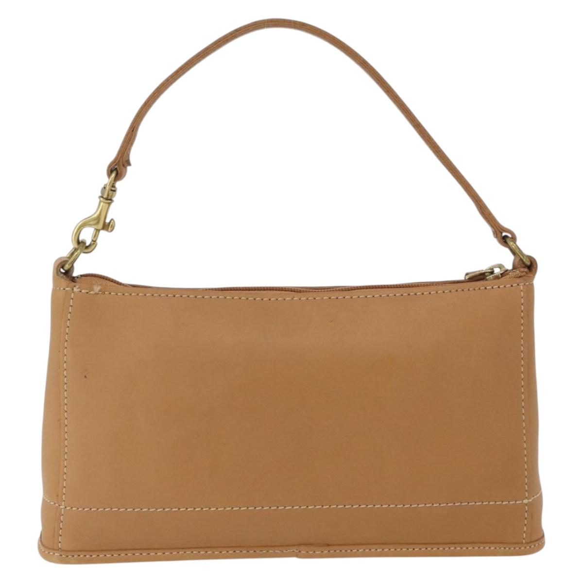 Coach Hand Pouch PVC Beige Gold Auth 172805
