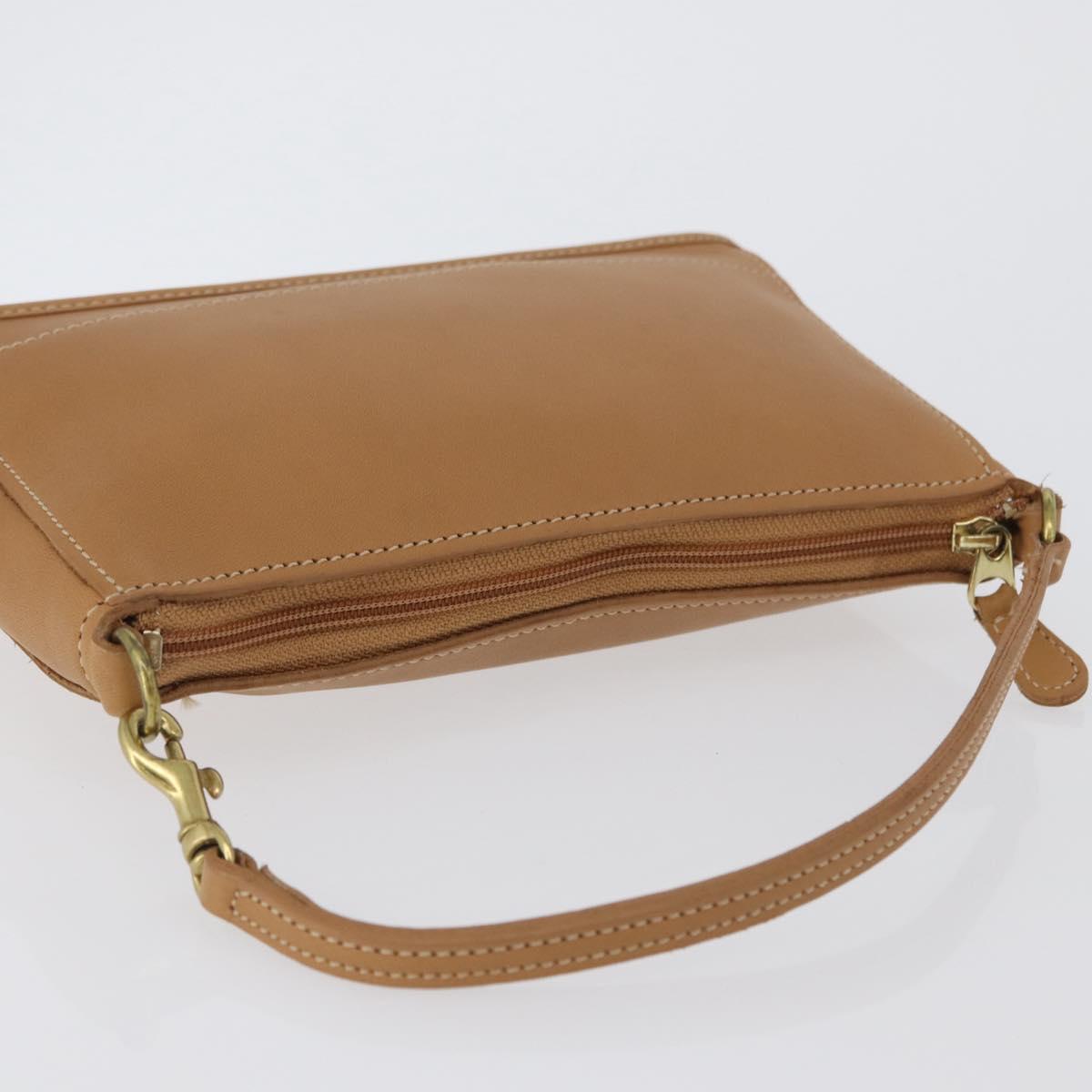 Coach Hand Pouch PVC Beige Gold Auth 172805