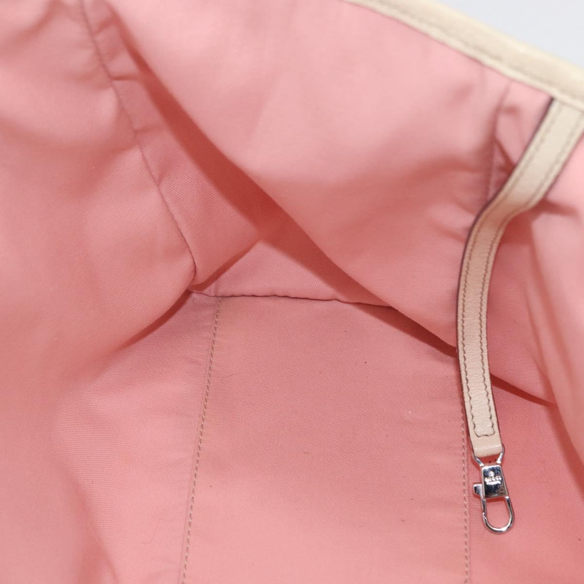 GUCCI GG Canvas Sherry Line Tote Bag Pink Silver 145758 Auth 172816