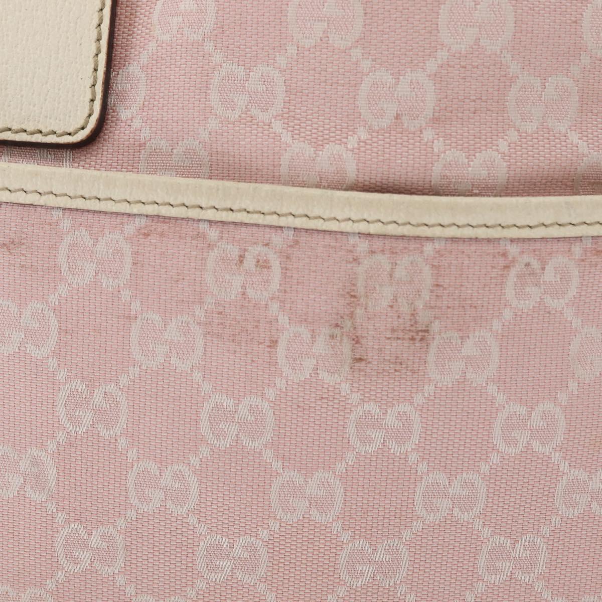 GUCCI GG Canvas Sherry Line Tote Bag Pink Silver 145758 Auth 172816