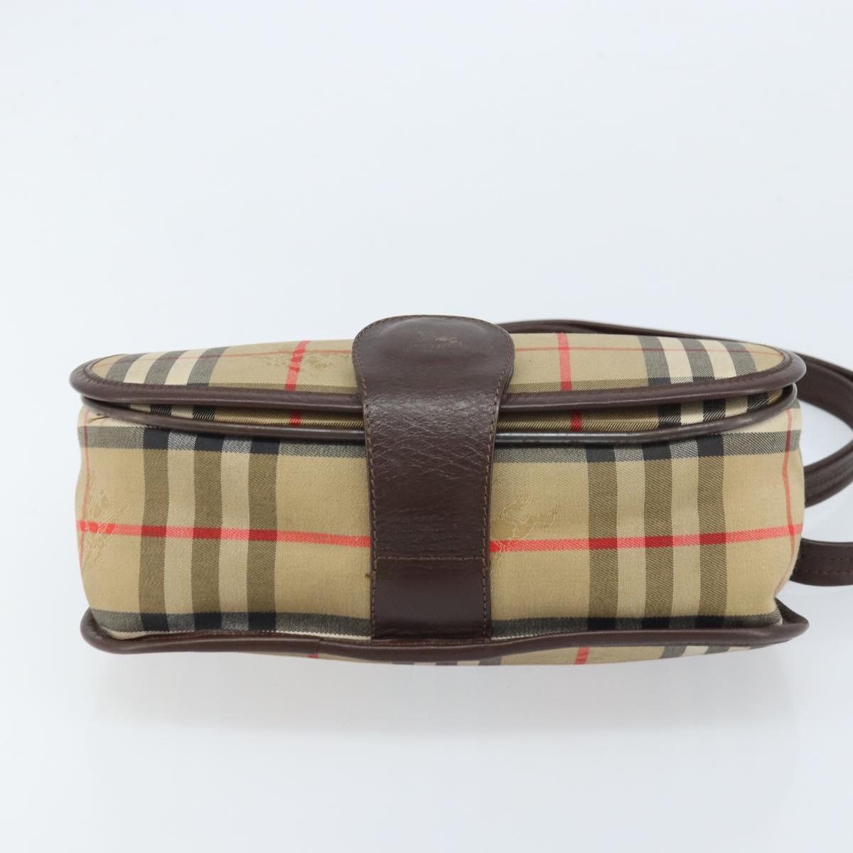 Burberrys Nova Check Shoulder Bag Canvas Beige Gold Auth 172836