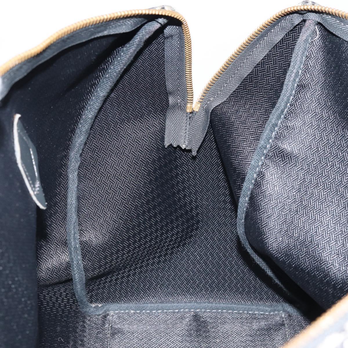 Christian Dior Trotter Canvas Boston Bag Nylon Black Gold Auth 172840