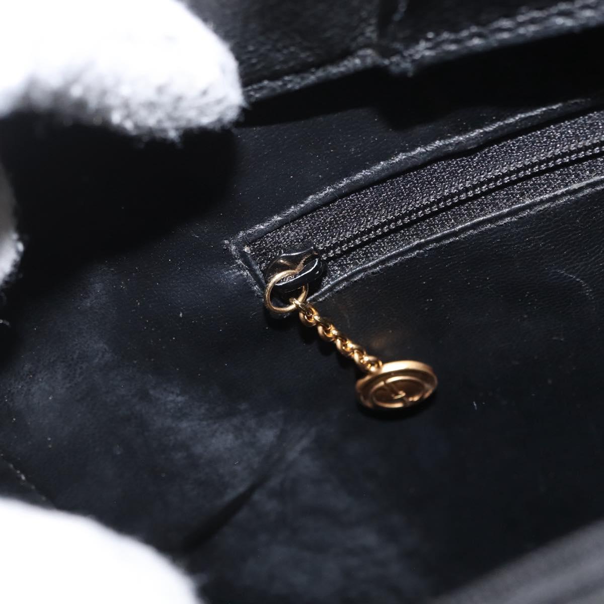 GUCCI Bamboo Hand Bag Suede Black Gold 002 1096 0260 Auth 172841