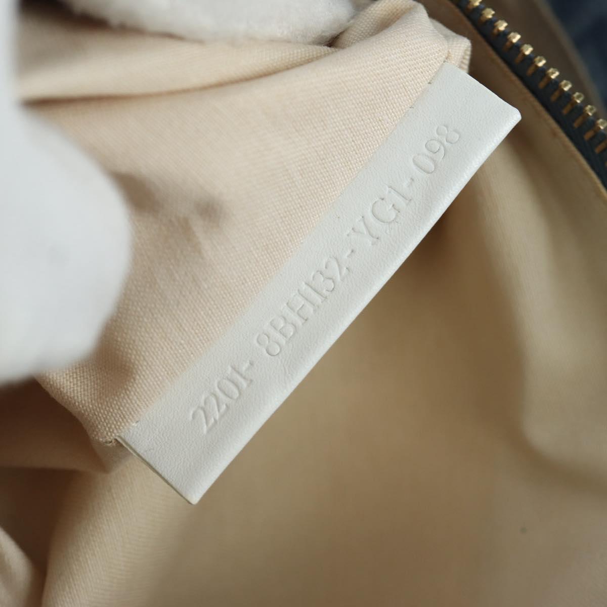 FENDI Zucchino Canvas Hand Bag PVC Light Blue Gold Auth 172850V