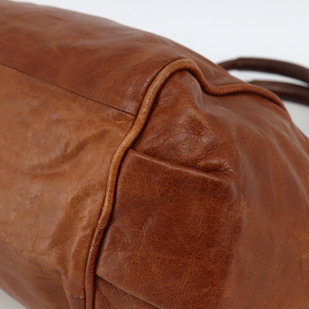 Chloe Etel Hand Bag Leather Brown Gold Auth 172853