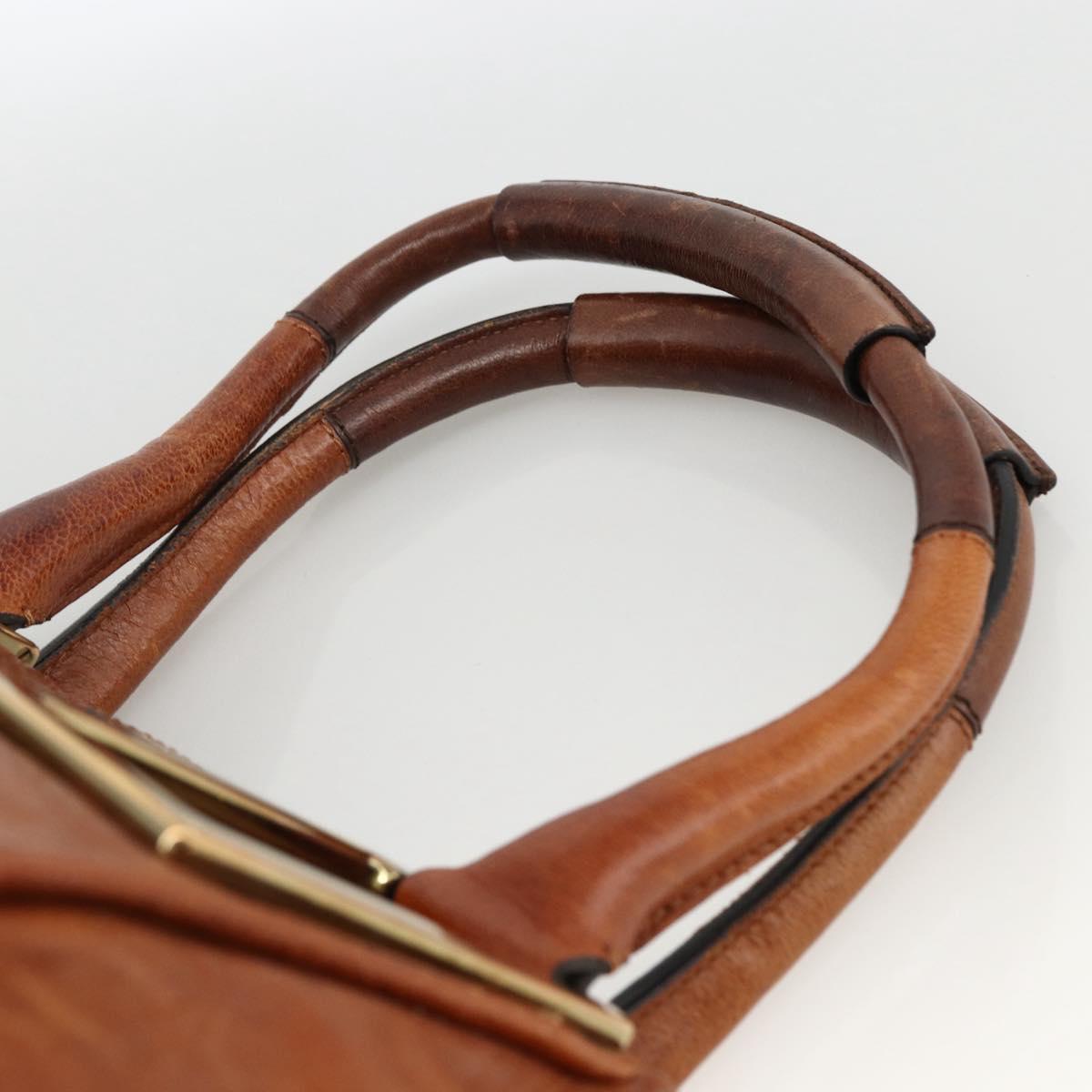 Chloe Etel Hand Bag Leather Brown Gold Auth 172853