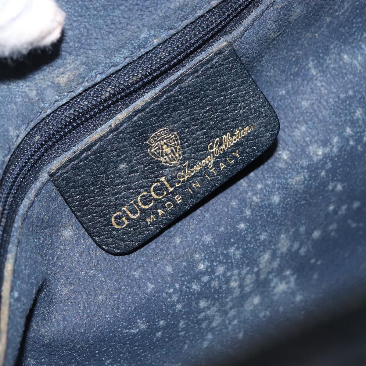 GUCCI GG Supreme Sherry Line Shoulder Bag PVC Navy Gold 001 4071 5 Auth 172858