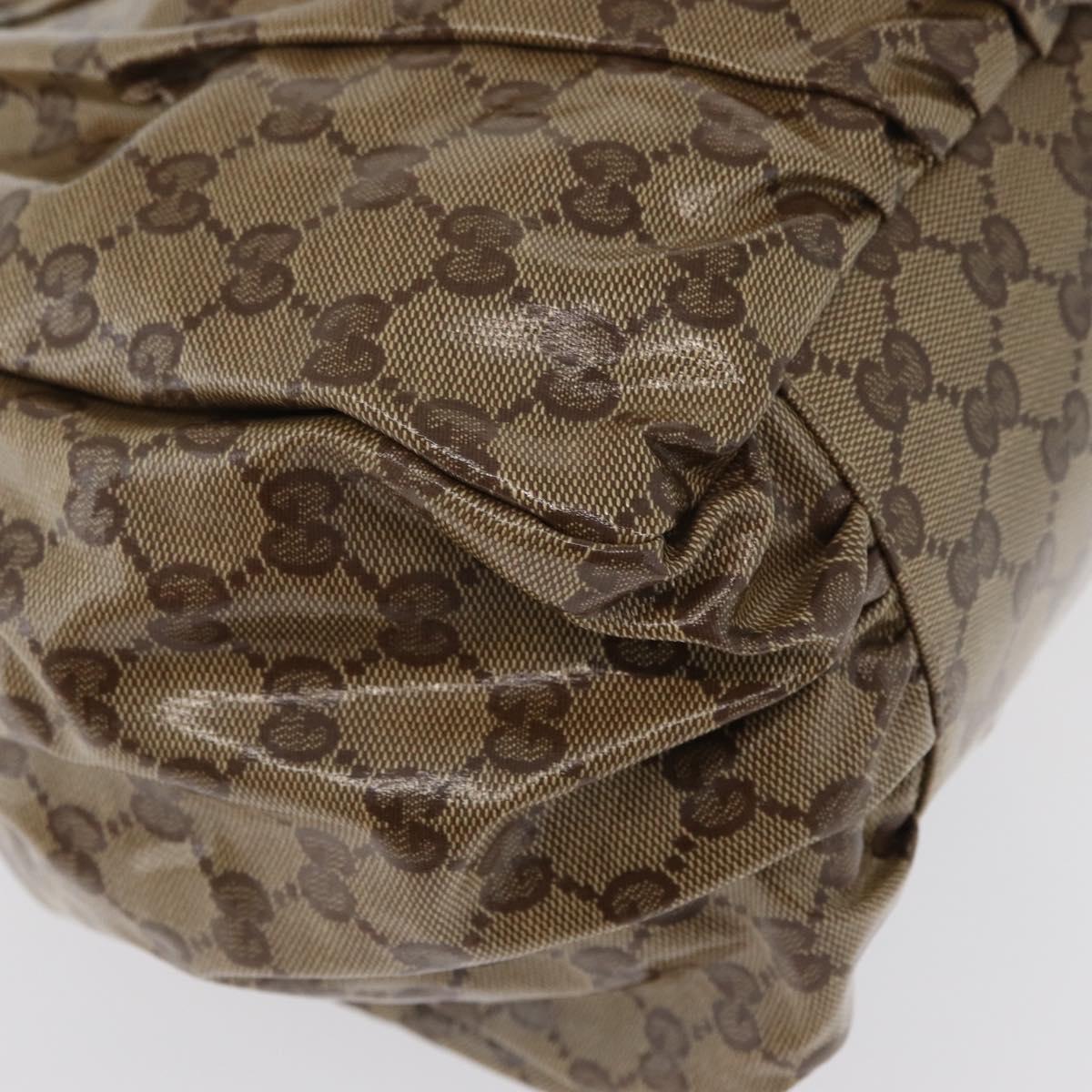 GUCCI GG Crystal Tote Bag Coated Canvas Beige Gold 211921 Auth 172867
