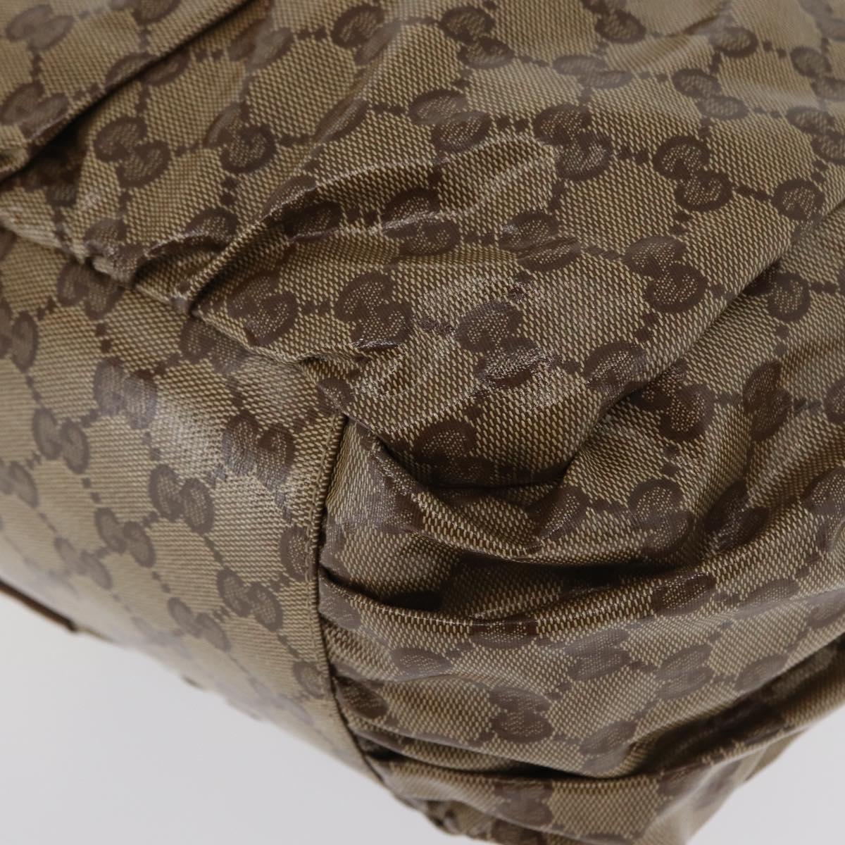 GUCCI GG Crystal Tote Bag Coated Canvas Beige Gold 211921 Auth 172867