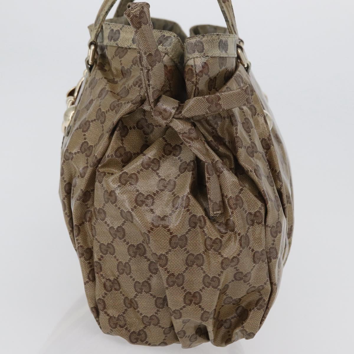 GUCCI GG Crystal Tote Bag Coated Canvas Beige Gold 211921 Auth 172867