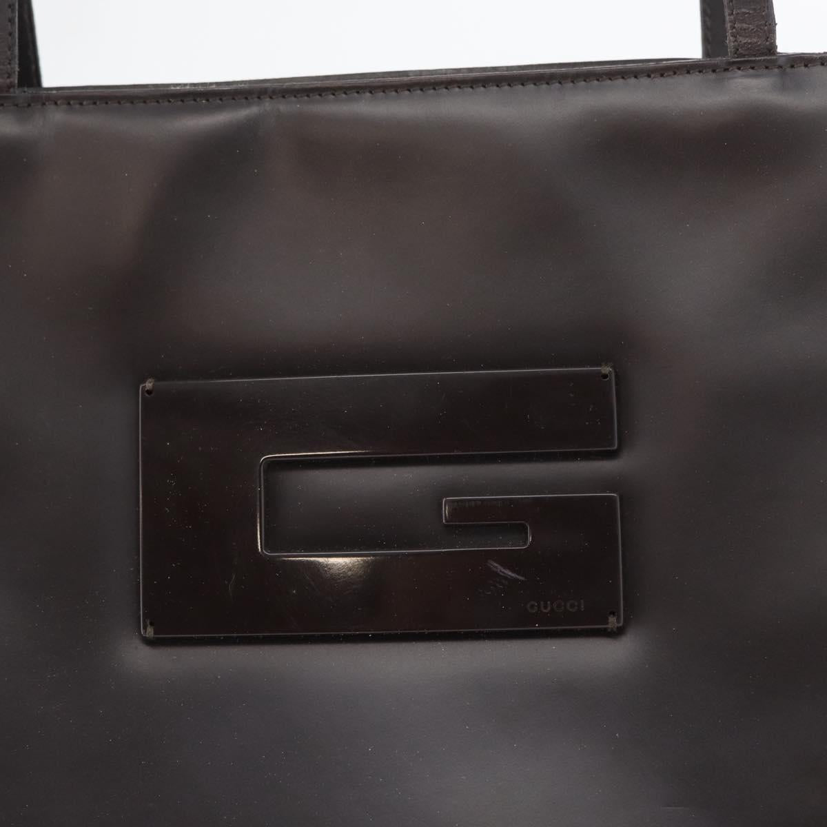 GUCCI Shoulder Bag Patent leather Brown 002 1007 Auth 172868