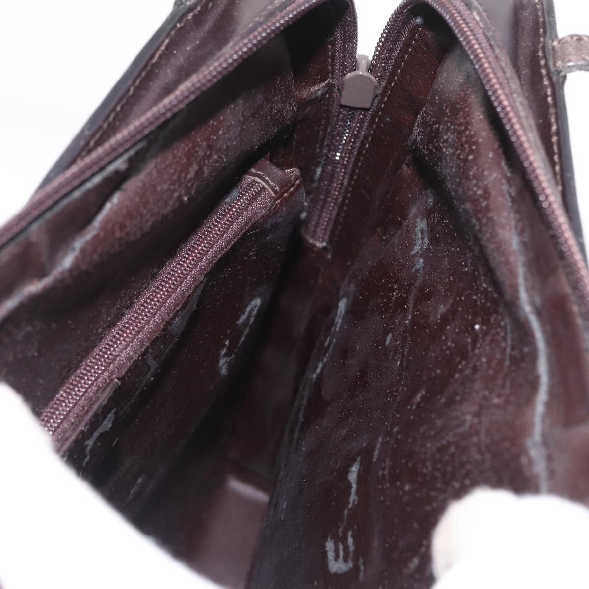 GUCCI Shoulder Bag Patent leather Brown 002 1007 Auth 172868
