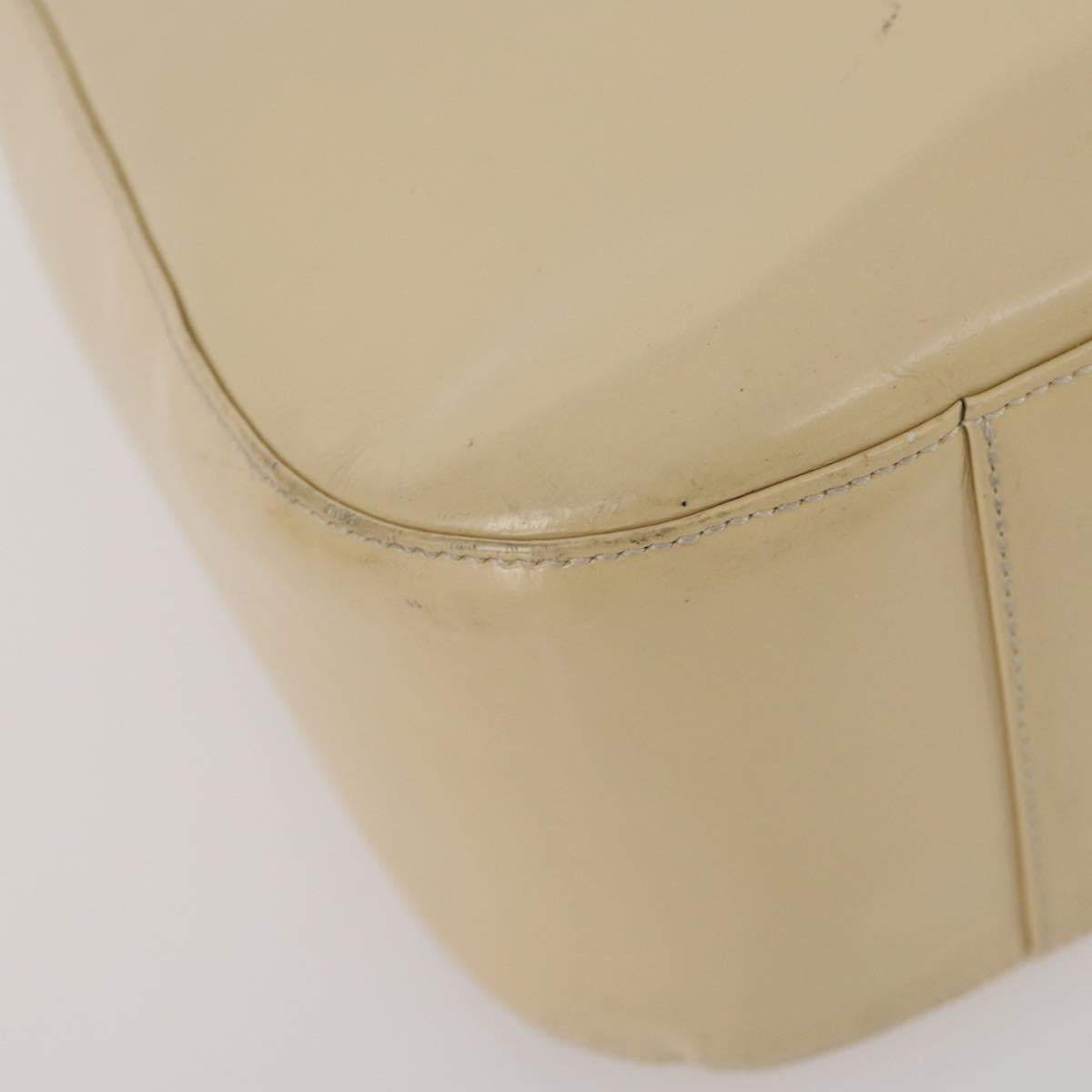 GUCCI Shoulder Bag Patent leather Beige Silver 001 2214 1703 Auth 172870