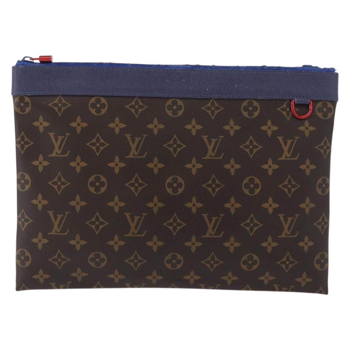 LOUIS VUITTON Monogram Pochette Apollo Clutch Bag Blue M63048 LV Auth 172871