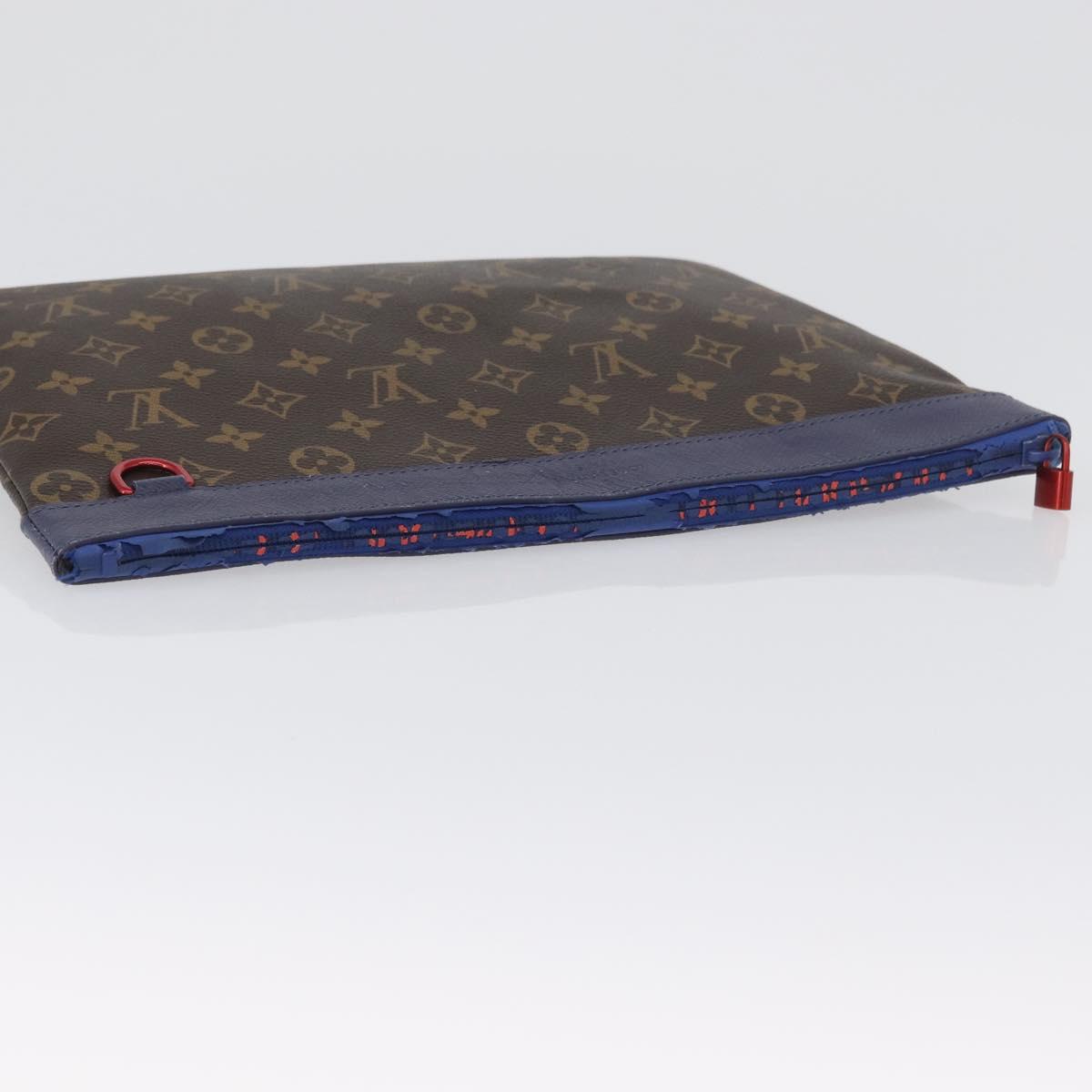 LOUIS VUITTON Monogram Pochette Apollo Clutch Bag Blue M63048 LV Auth 172871