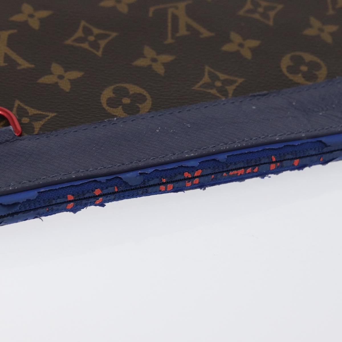 LOUIS VUITTON Monogram Pochette Apollo Clutch Bag Blue M63048 LV Auth 172871