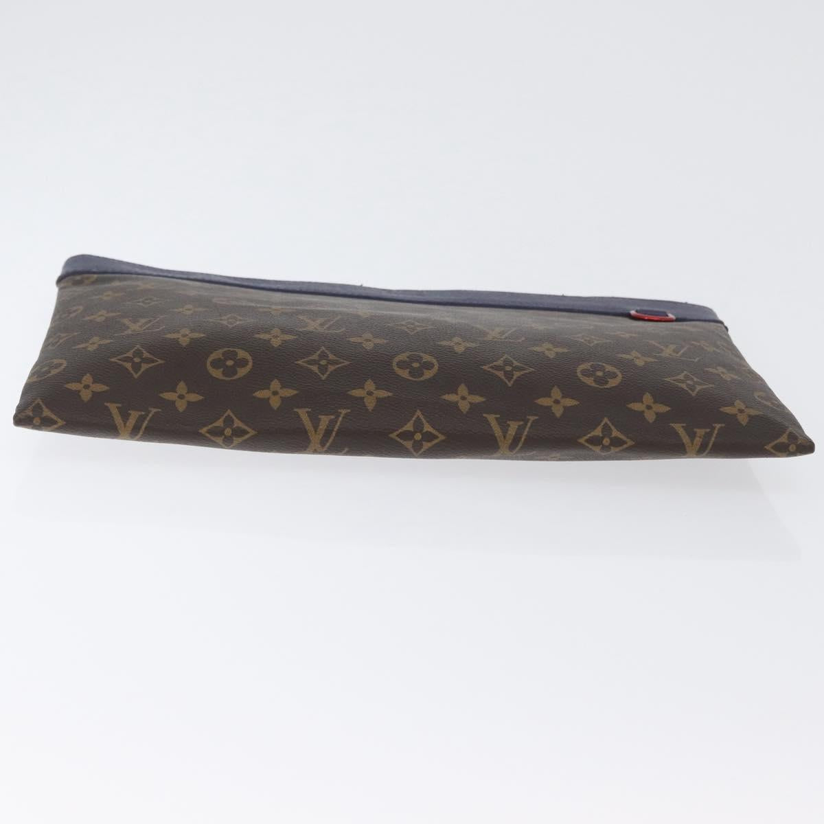 LOUIS VUITTON Monogram Pochette Apollo Clutch Bag Blue M63048 LV Auth 172871