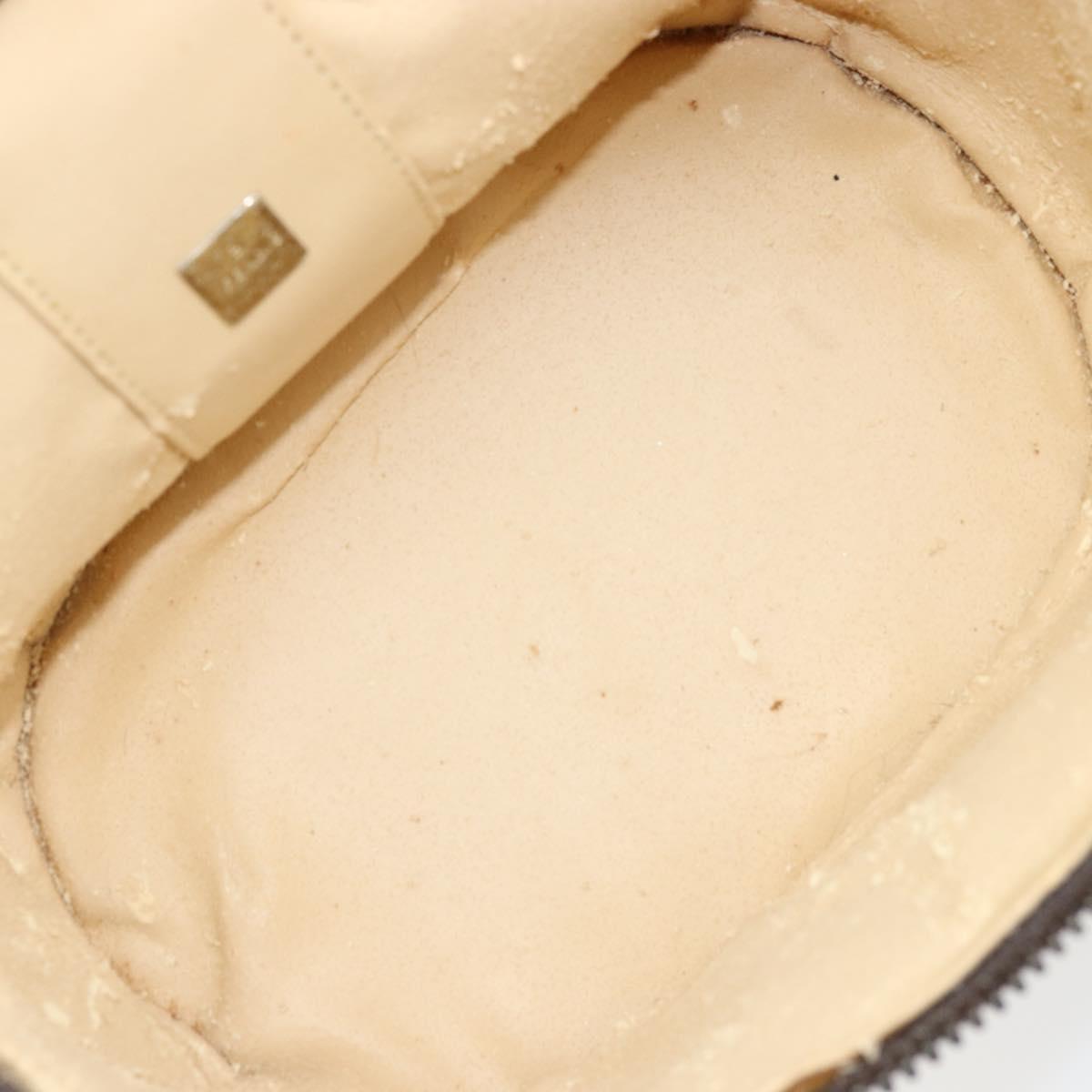 FENDI Zucca Canvas Vanity Hand Bag Black Brown Auth 172874