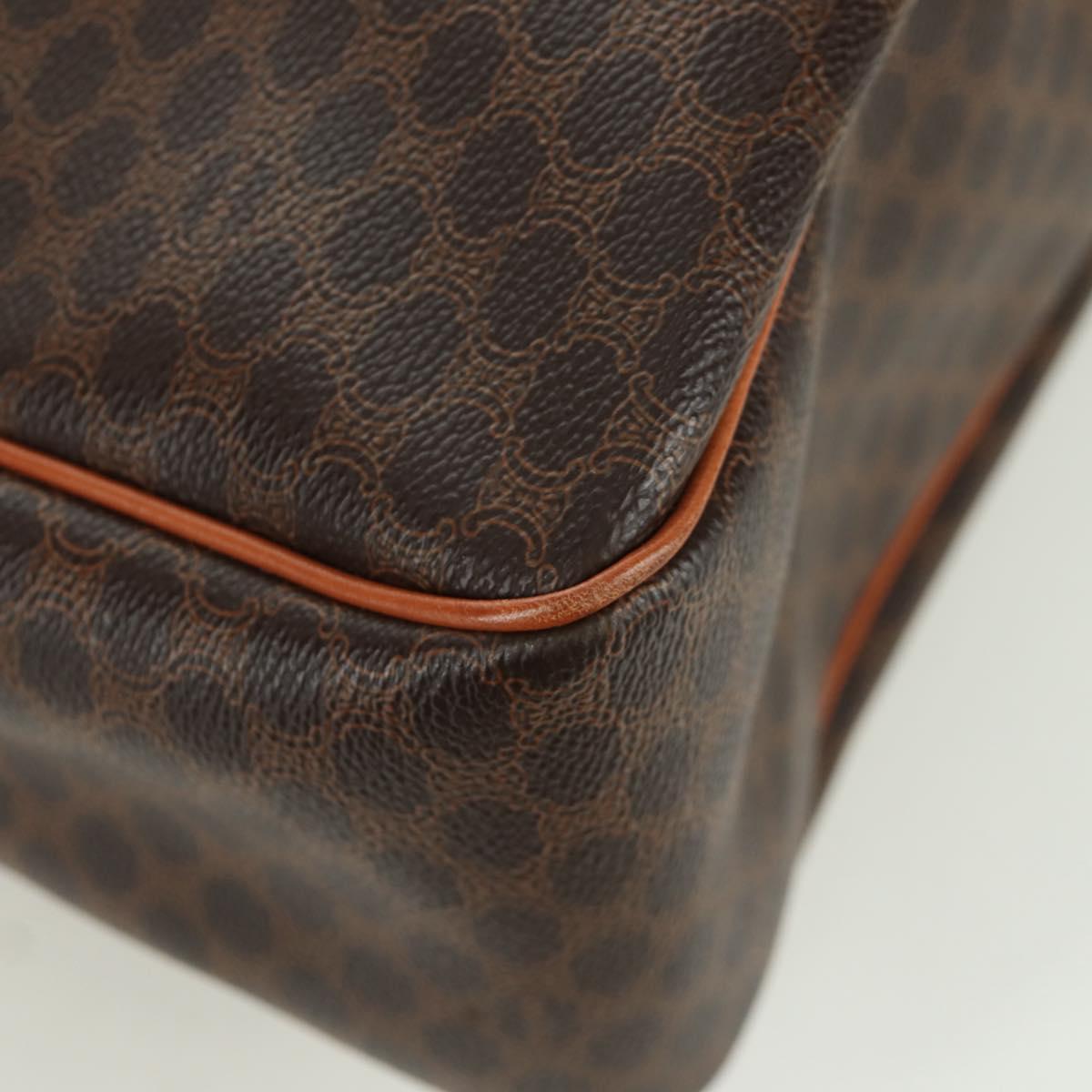 CELINE Macadam Canvas Tote Bag PVC Leather Brown Gold Auth 172882V