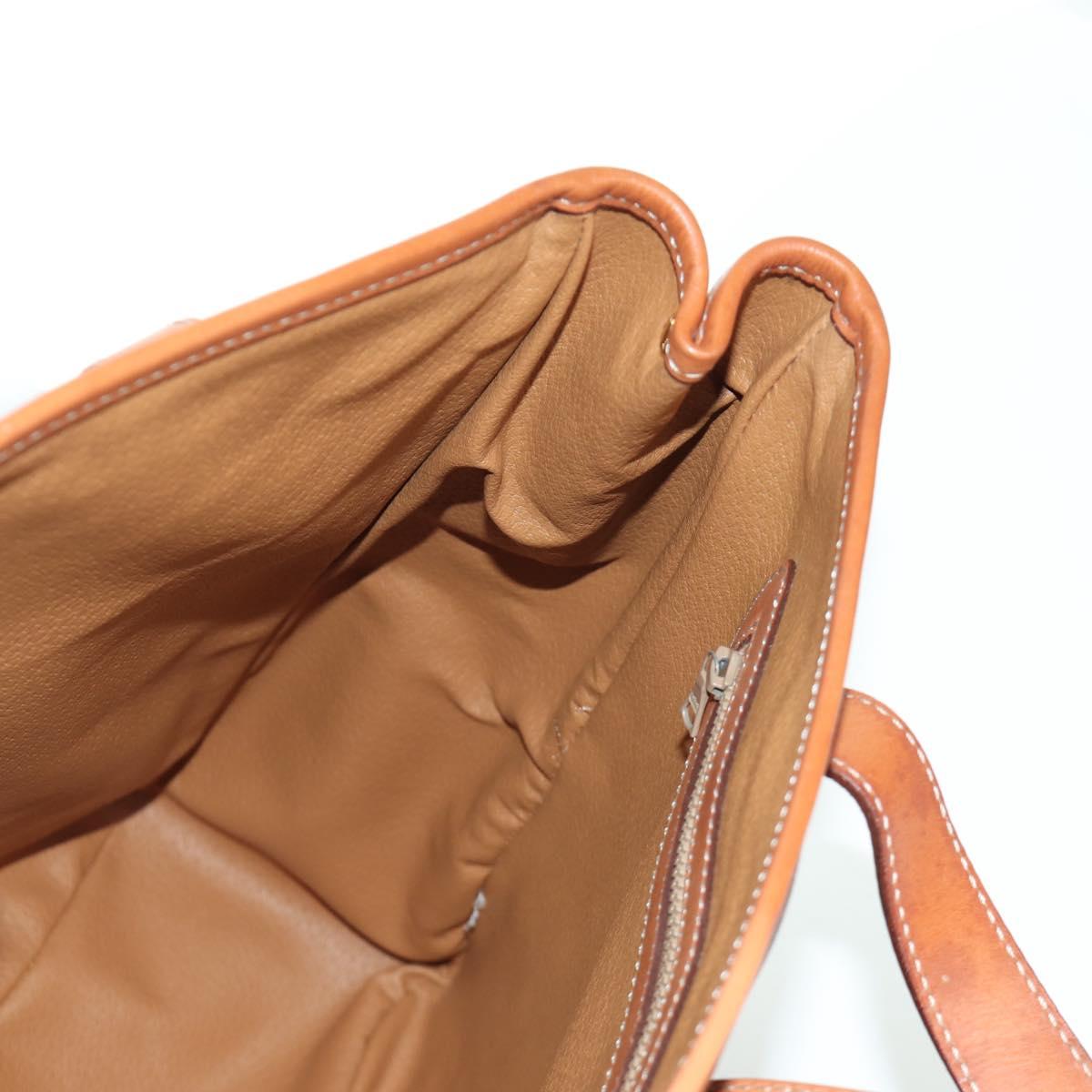 CELINE Macadam Canvas Tote Bag PVC Leather Brown Gold Auth 172882V