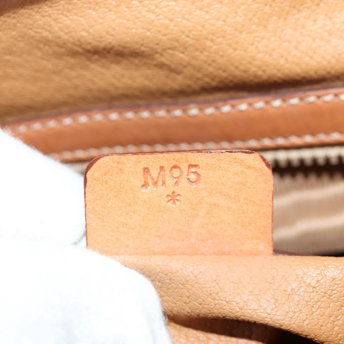 CELINE Macadam Canvas Tote Bag PVC Leather Brown Gold Auth 172882V