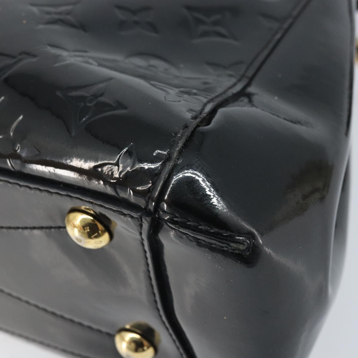 LOUIS VUITTON Monogram Vernis Montaigne MM Hand Bag Noir M50168 LV Auth 172893