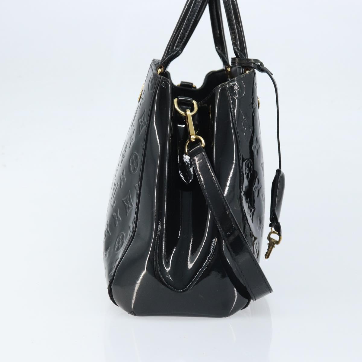 LOUIS VUITTON Monogram Vernis Montaigne MM Hand Bag Noir M50168 LV Auth 172893