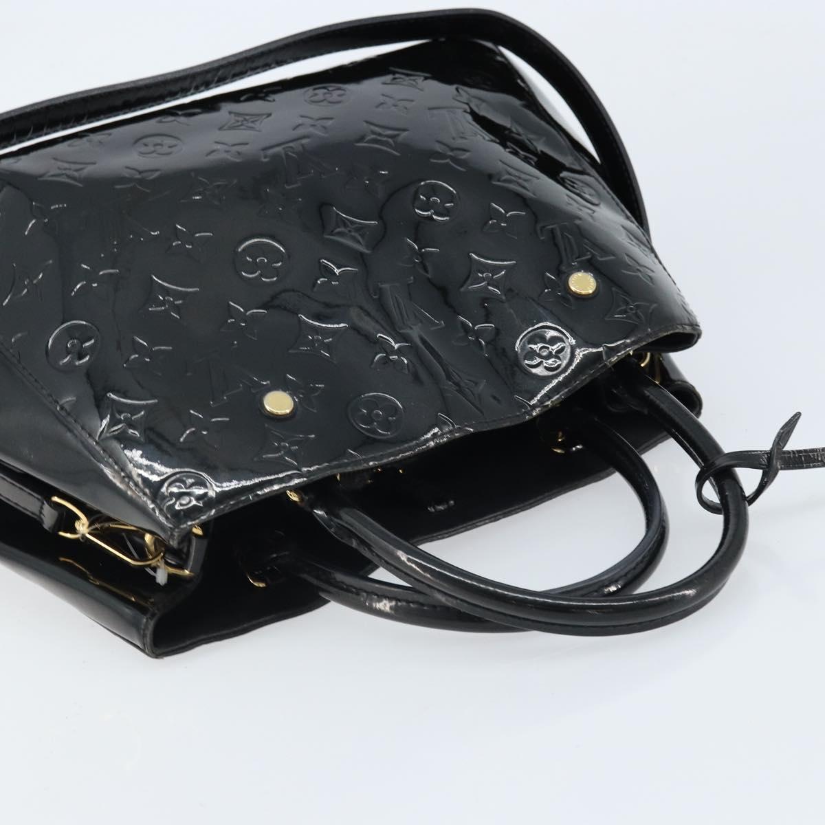 LOUIS VUITTON Monogram Vernis Montaigne MM Hand Bag Noir M50168 LV Auth 172893