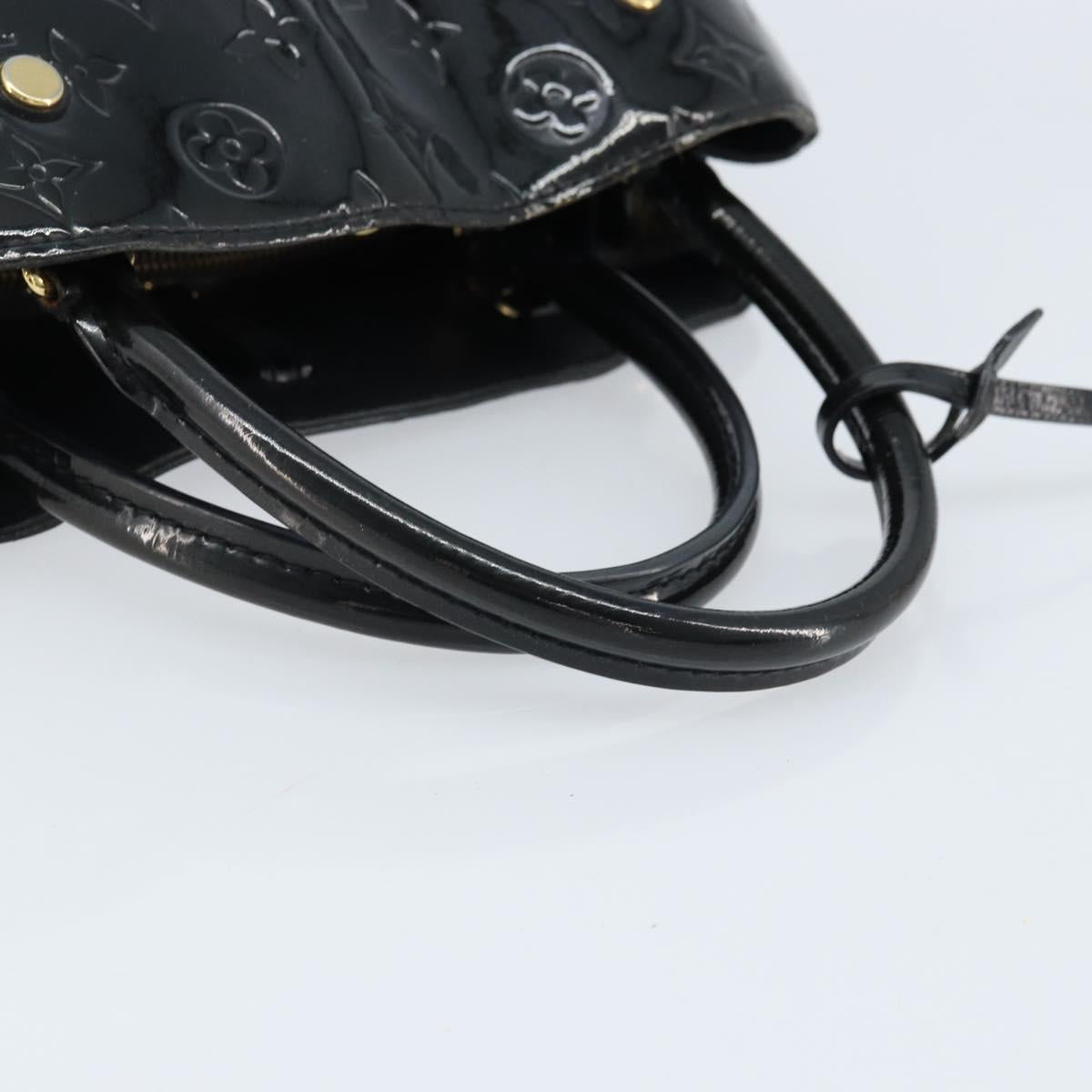 LOUIS VUITTON Monogram Vernis Montaigne MM Hand Bag Noir M50168 LV Auth 172893