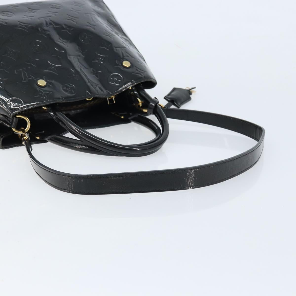 LOUIS VUITTON Monogram Vernis Montaigne MM Hand Bag Noir M50168 LV Auth 172893