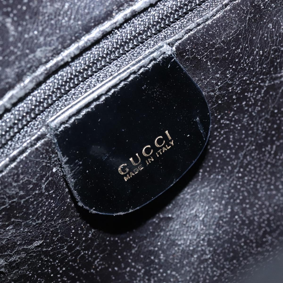 GUCCI Bamboo Body Bag Patent leather Black Gold 003 3444 0027 Auth 172896
