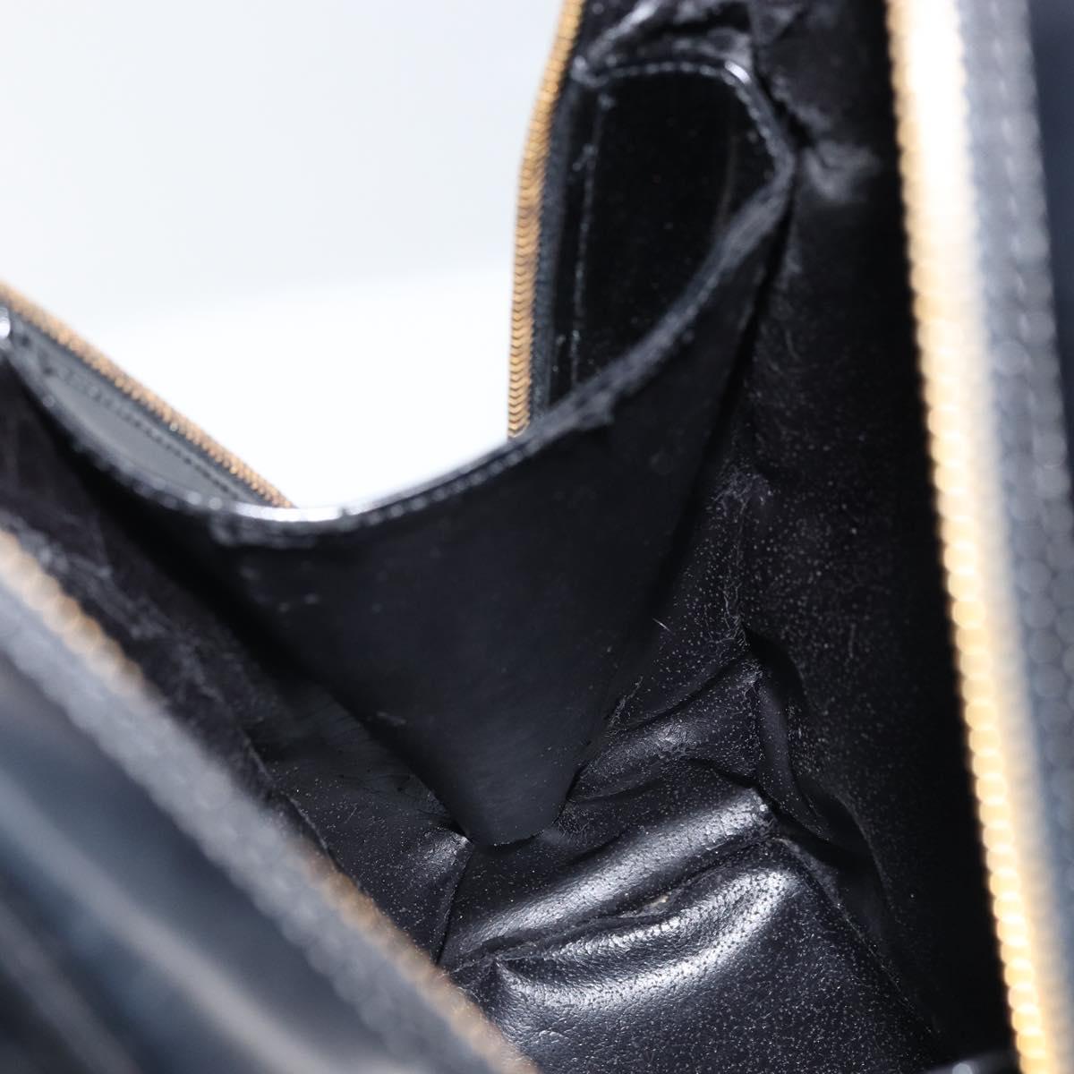 GUCCI Bamboo Body Bag Patent leather Black Gold 003 3444 0027 Auth 172896