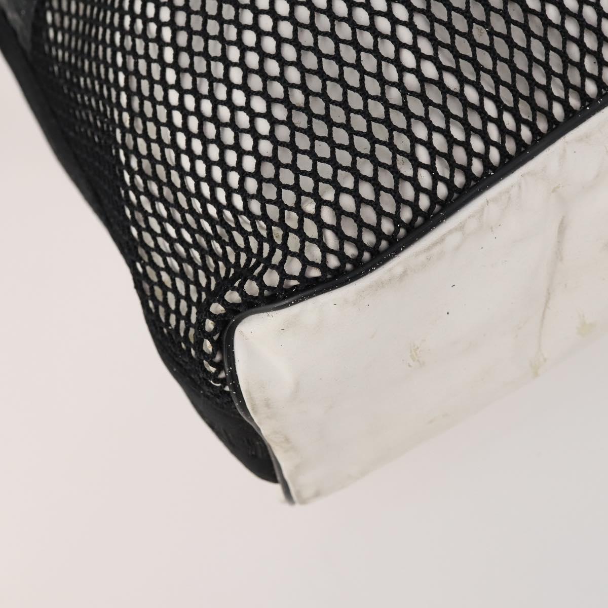 CHANEL Sports Line Shoulder Bag Nylon White Black CC Auth 172897
