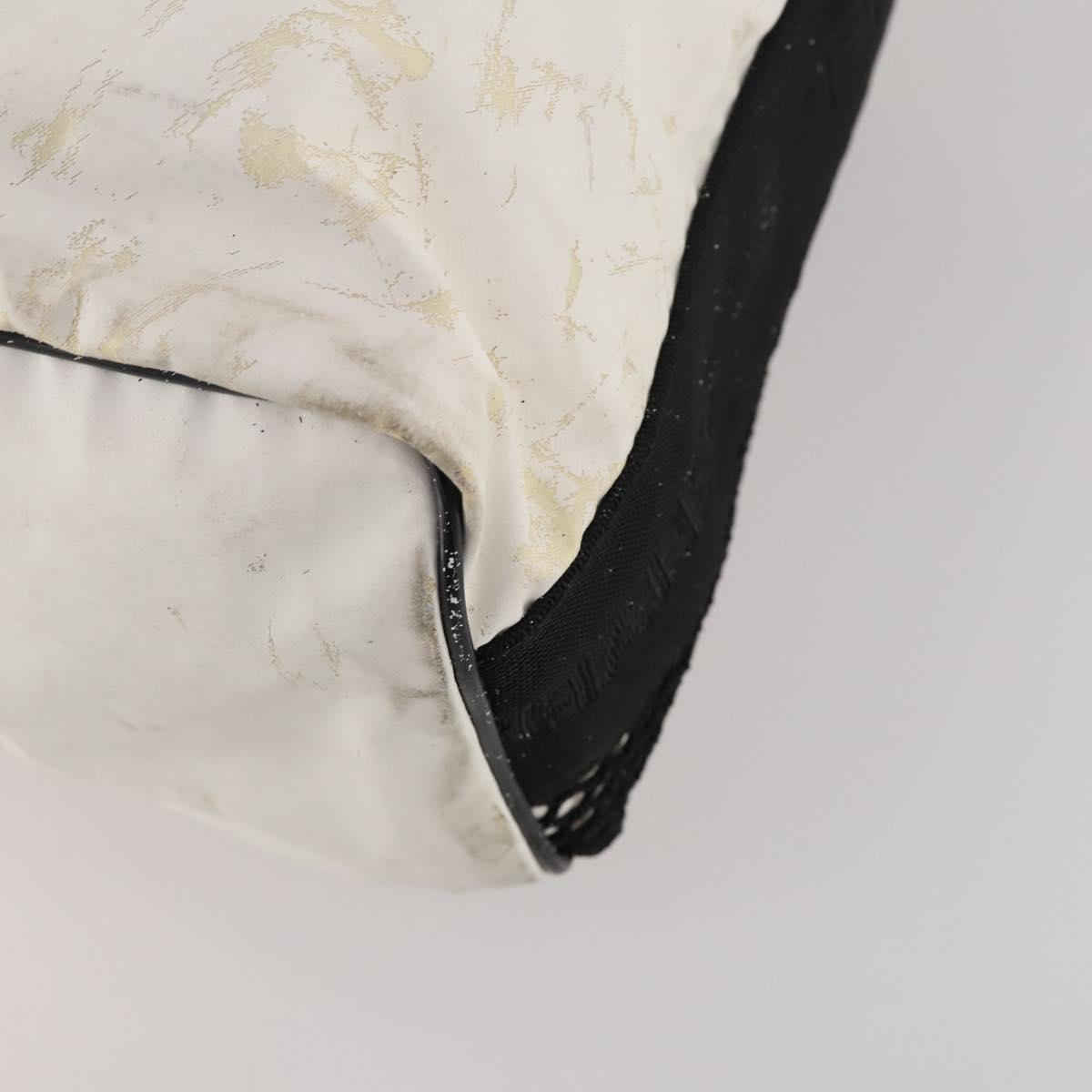 CHANEL Sports Line Shoulder Bag Nylon White Black CC Auth 172897