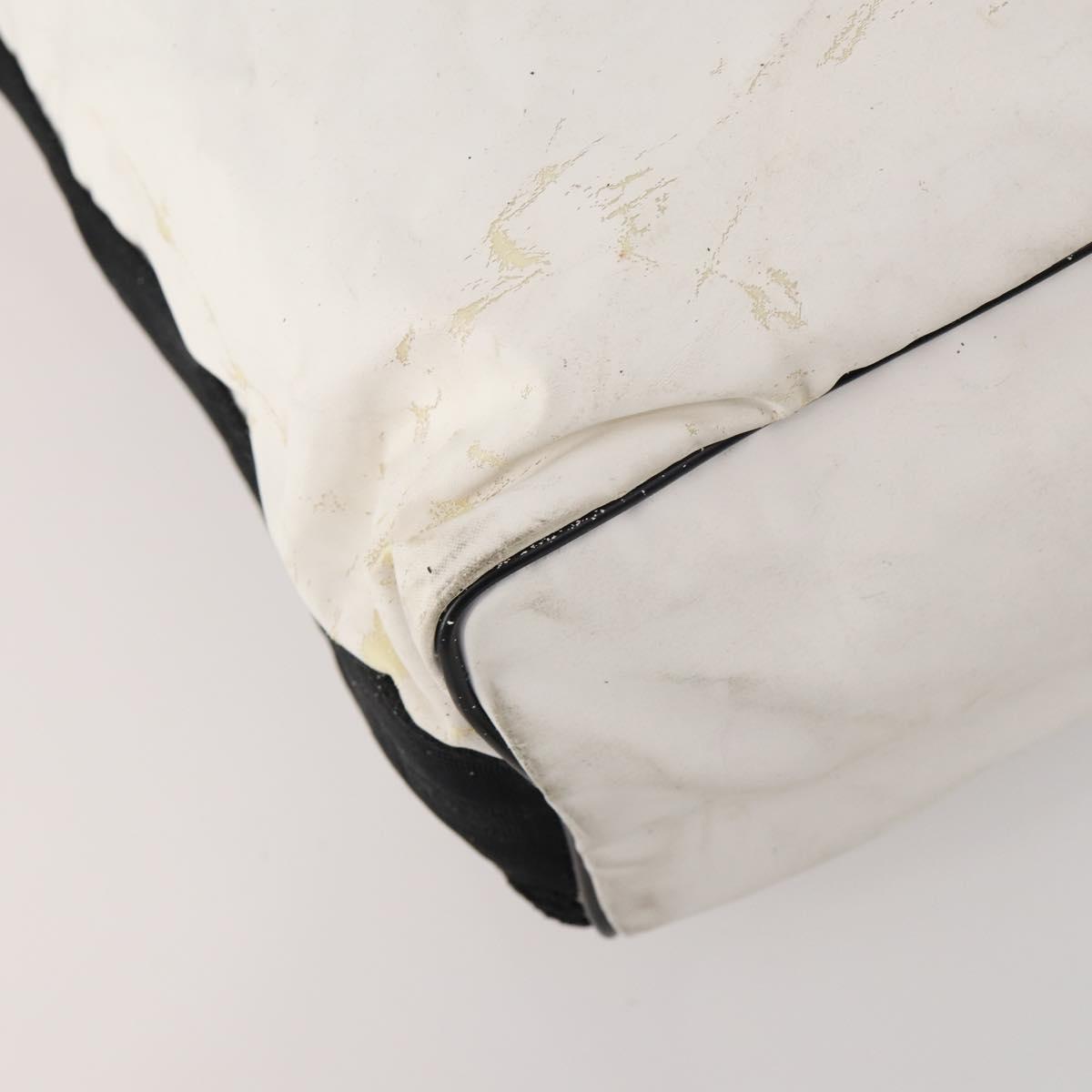 CHANEL Sports Line Shoulder Bag Nylon White Black CC Auth 172897