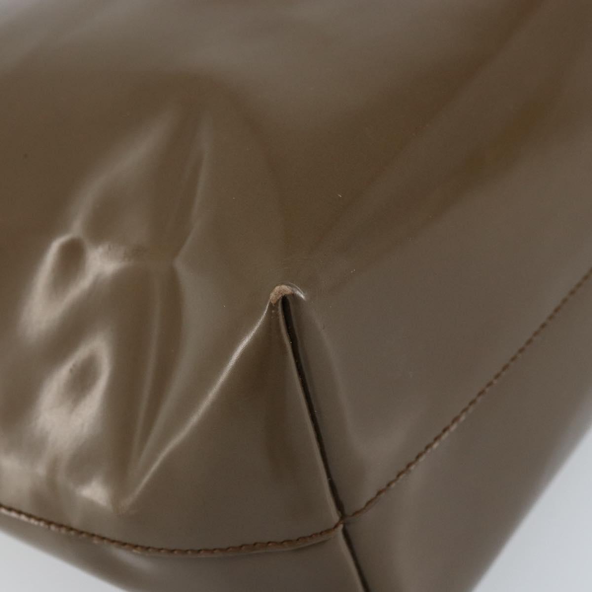 PRADA Tote Bag Patent leather Brown Auth 172898